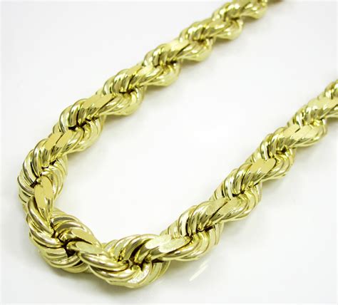 Buy 10k Yellow Gold Thick Solid Rope Chain 20 30 Inch 8mm Online At So