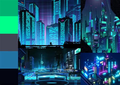 The Initial Mood Board Of An Low Poly Cyberpunk Atmostphere Cyberpunk