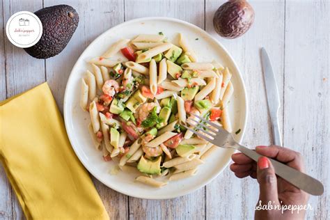 Salade De P Tes Avocat Crevettes Fruit De La Passion Sab N Pepper