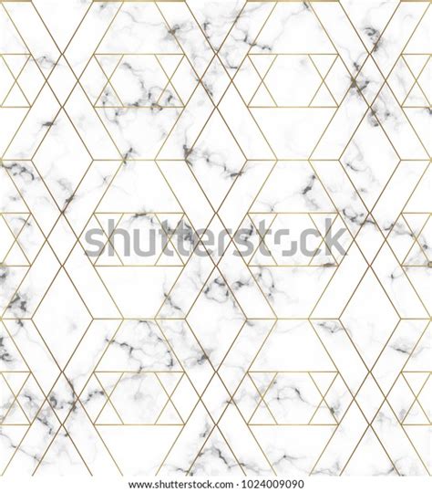 White Marble Texture Gold Line Pattern Stock Vector Royalty Free