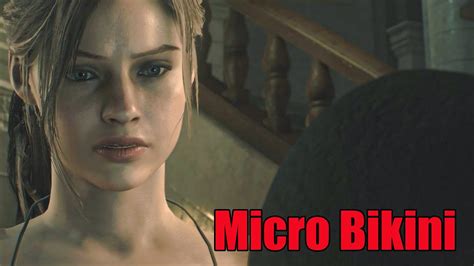 RESIDENT EVIL 2 REMAKE CLAIRE IN MICRO BIKINI OUTFIT PC MOD YouTube