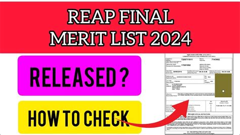 REAP Final Merit List 2024 How To Check REAP Merit List 2024 YouTube