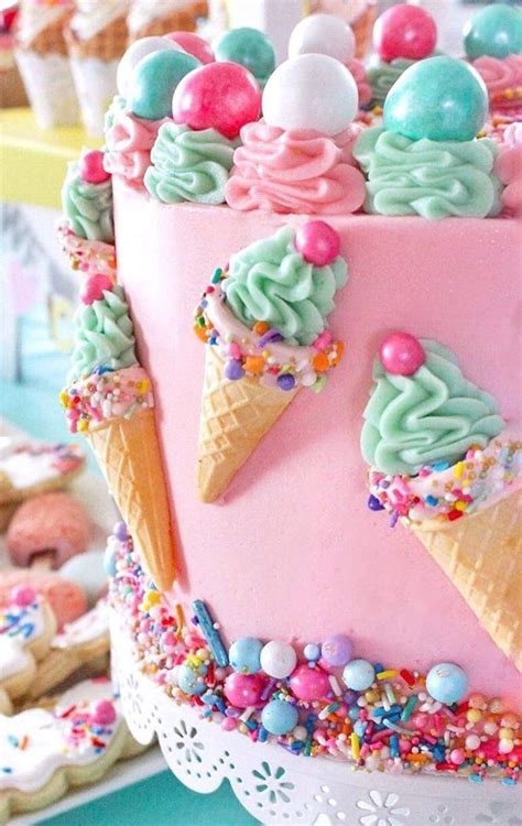 Pin On ВАФЛИ Ice Cream Birthday Party Creative Birthday Cakes Themed Cakes