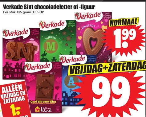 Verkade Sint Chocoladeletter Of Figuur Aanbieding Bij Dirk