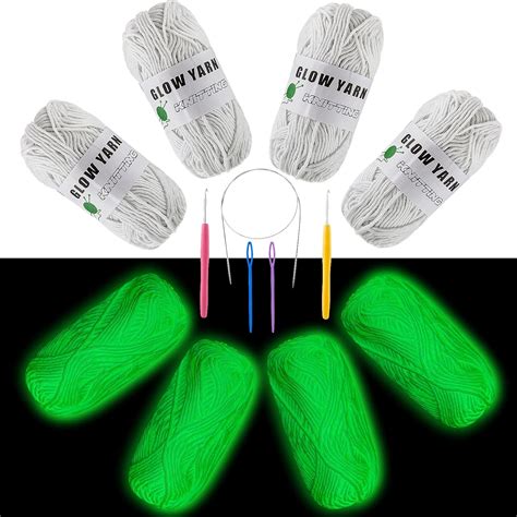 Amazon Rolls Glow In The Dark Yarn Crochet Hook Yards Hand