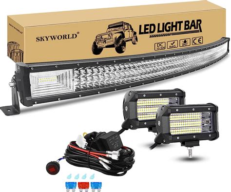 Amazon Fr Skyworld Barre Led Voiture Cm W Incurv Barre