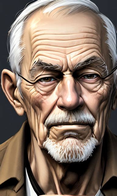 A Gentle Oldman With Face Front Toward Screen By Syed Ali Akbar Shah