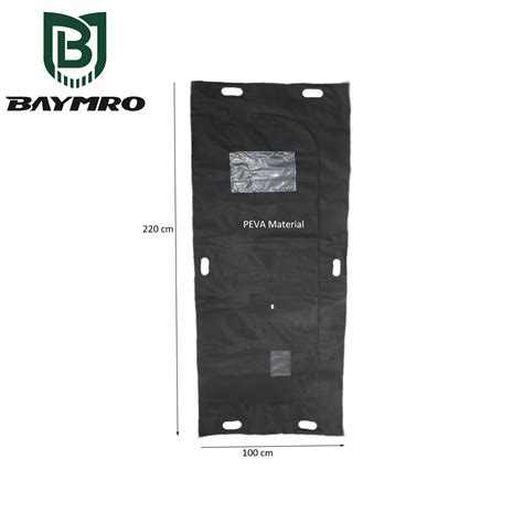 Adult Cadaver Bags Black Peva Built In Handles Baymro Safety