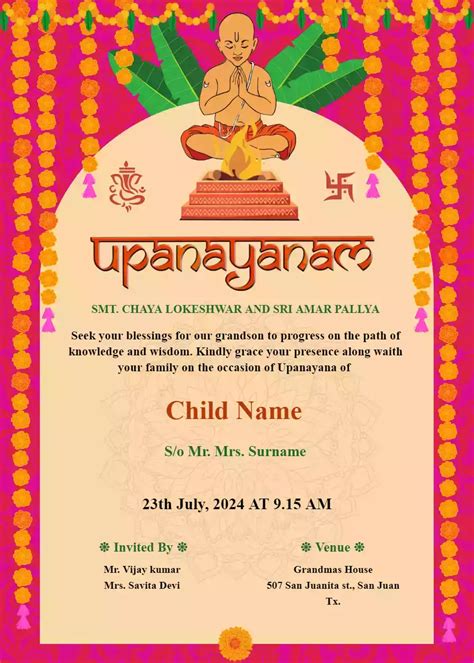 Upanayanam Invitation Card Design