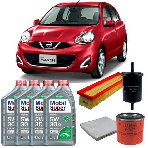 Kit Troca Oleo Mobil W Para Nissan March Filtros Fast Oleo