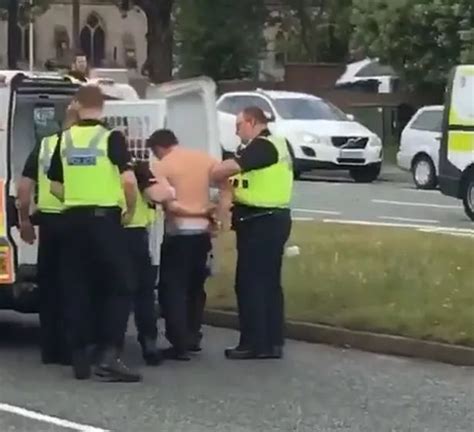 Watch Moment Half Naked Man Arrested After Wrestling With Policeman In Great Barr Birmingham