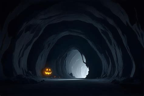 Premium Ai Image Spooky Dark Cave