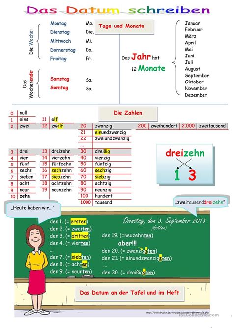 Как писать дату на немецком в школе на доске правильно 97 фото