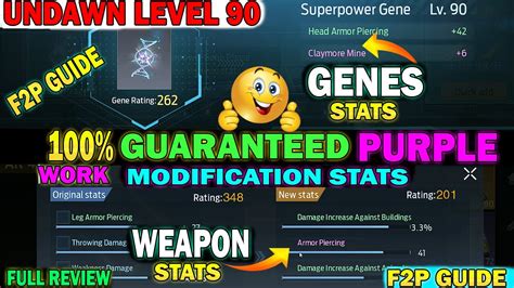 Undawn Level Gene F P Guide Maximizing Purple Stats And Weapon