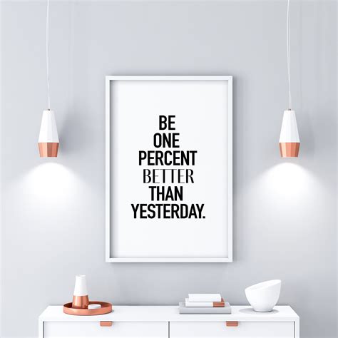Motivational Gym Wall Decor - Be One Percent Better Than Yesterday