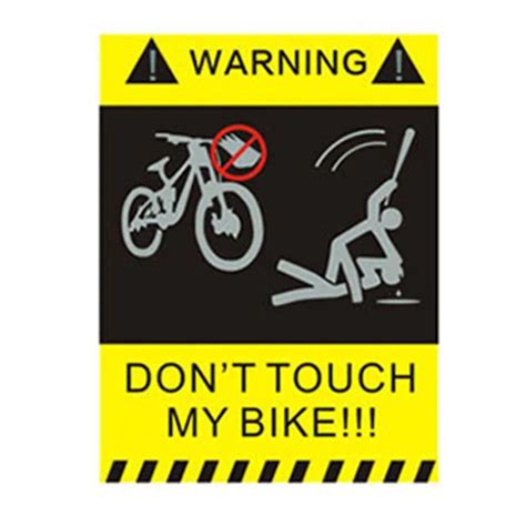 10Pcs Bicycle Stickers Yellow Warning Decals Stickers Signs For Bicycle ...