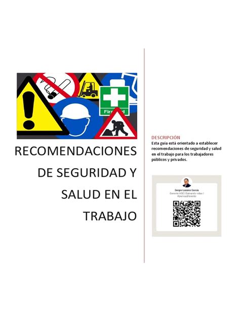 Recomendaciones De Sst Art 35 C Ley 29783 Pdf