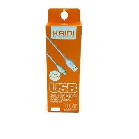 Cabo de Dados e Carga Rápido Kaidi 1m Micro USB V8 no Shoptime