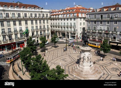 Portugal Lisbon Chiado District Praça Luis De Camoes Stock Photo Alamy