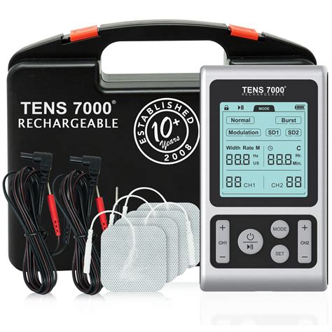 TENS 7000 Rechargeable TENS Unit Muscle Stimulator and Pain Relief