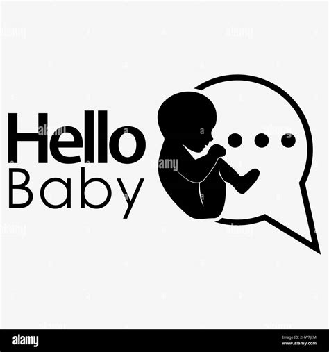 Hello Baby Icon Vector Flat Design Vector Illustration On White