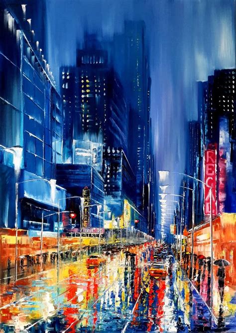 New York City Rain Painting By Elena Plekhova Saatchi Art