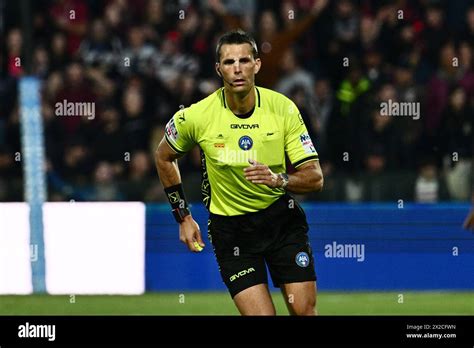 Salerno Italy 21st Apr 2024 Referee Matteo Marchetti During The