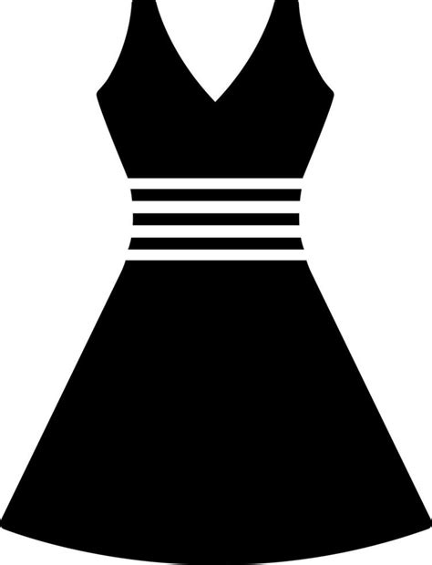 Sleeveless Dress Icon In Black And White Color 24255144 Vector Art At