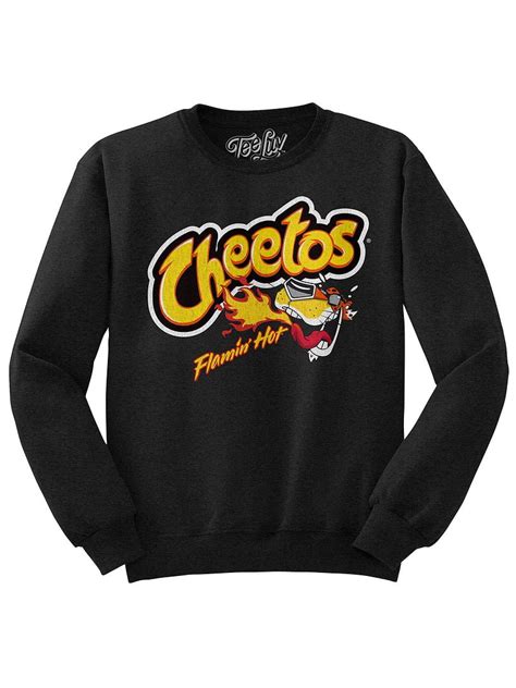 Tee Luv Men S Faded Flamin Hot Cheetos Snack Logo Crewneck Sweatshirt S Walmart