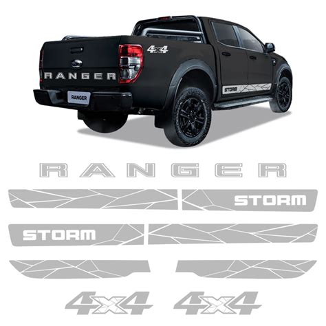 Faixa Ranger Storm X Adesivo Lateral Traseiro Cap Prata