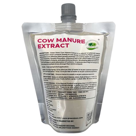 Cow manure extract liquid fertilizer