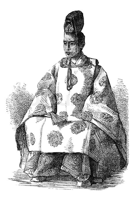 Tokugawa Yoshinobu aka Keiki, The Last Shogun of Japan. Engraved image ...