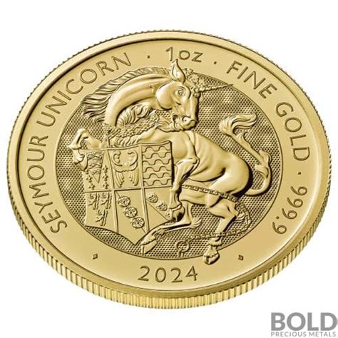 2024 1 Oz British Tudor Beasts Seymour Unicorn Gold Coin BU