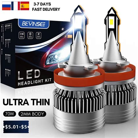 Bevinsee Powerful H7 H4 H1 H11 Led Headlight Bulb H8 H9 9005 Hb3 9006