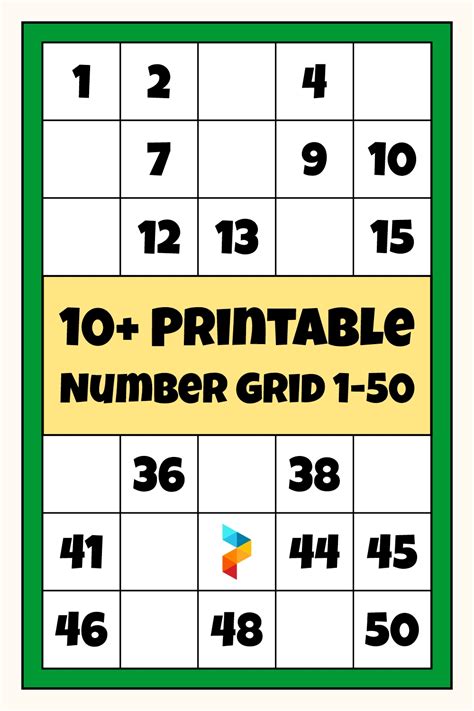 Number Grid 1 50 - 10 Free PDF Printables | Printablee