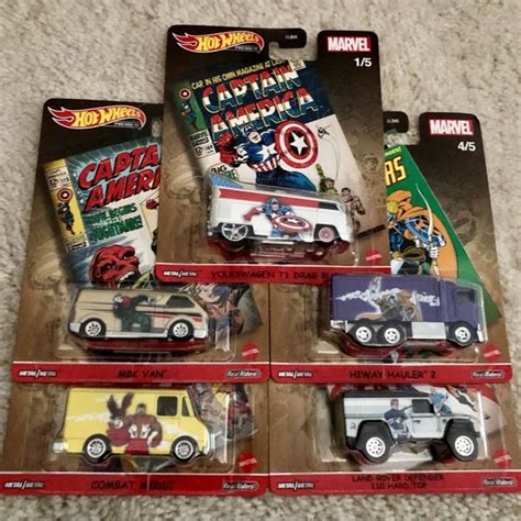 Mattel Toys Hot Wheels Premium Pop Culture Marvel Comics Full Set Of 5 Vehicles Poshmark