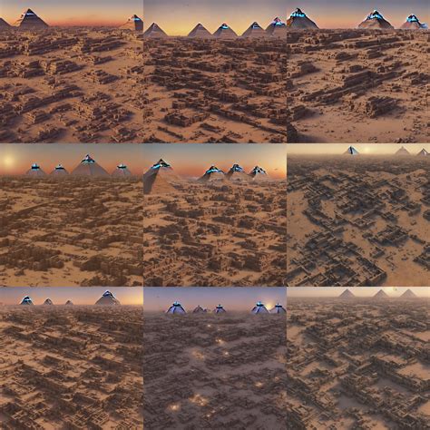 Cinematic Wide Angle View Of Egypt Giza Pyramids Which Stable