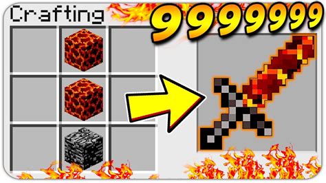 How To Craft A Magma Lava Sword Secret Recipe Overpowered Minecraft