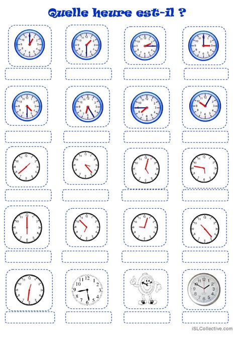 HEURE Français FLE fiches pedagogiques pdf doc