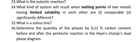 Solved 13. What is the eutectic reaction? 14. What kind of | Chegg.com