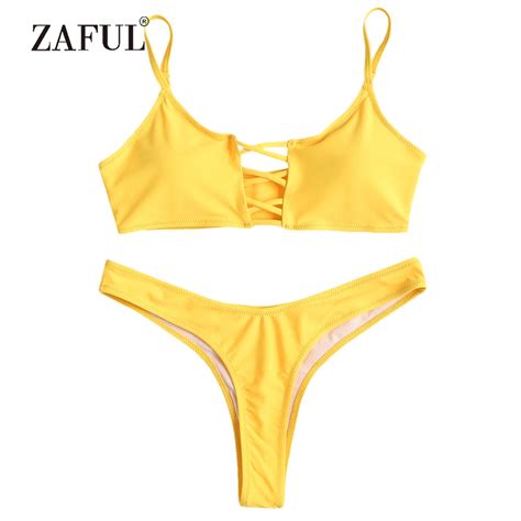 Aliexpress Buy ZAFUL Crisscross Thong Bikini Swimwear Women High