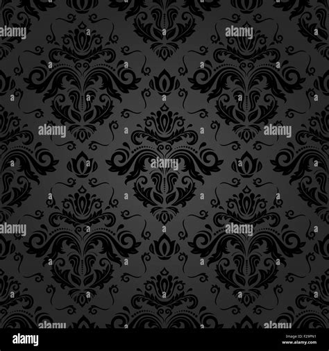 Damask Seamless Black Pattern Stock Photo - Alamy