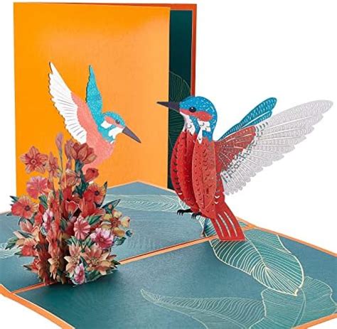 craspire Kolibri 3D Pop Up Karte Blumen Geburtstags Grußkarte Mit