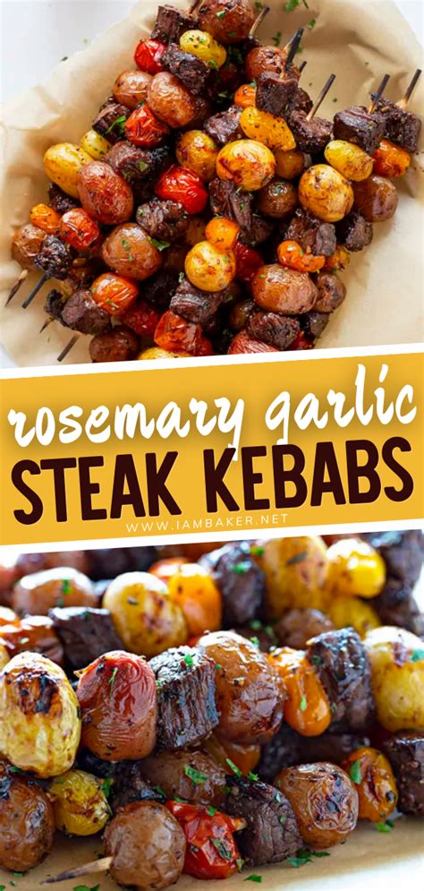 Rosemary Garlic Steak Kebabs Recipe Steak Kebabs Summer Grilling Recipes How To Cook Potatoes