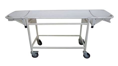 White Mild Steel Hospital Stretcher Trolley For In Hospitals Size