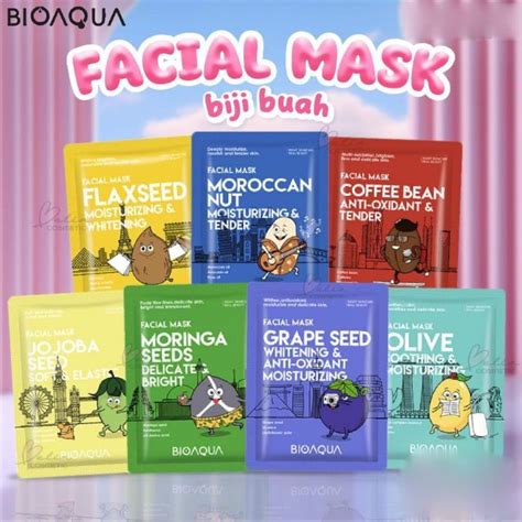 Bioaqua Sheet Mask Masker Wajah Biji Buah Ml Series Lazada Indonesia