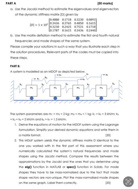 Solved PART A 50 Marks A Use The Jacobi Method To Chegg