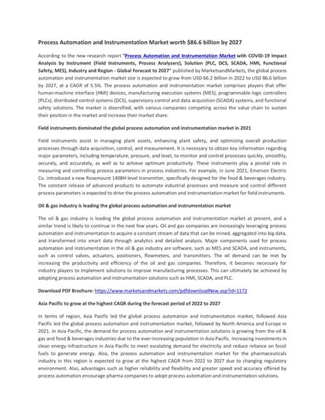 Ppt Process Automation And Instrumentation Market Powerpoint