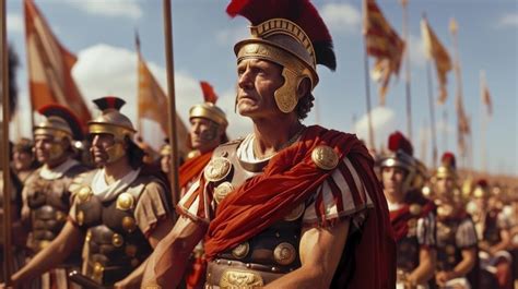 Premium Photo Ancient Roman Warlord Like Julius Caesar On Army