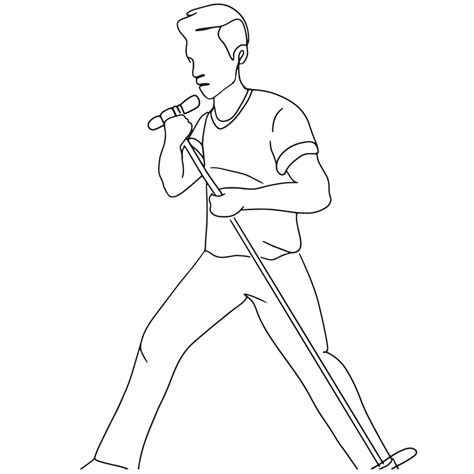 Minimalista Cantante Linea Arte Musica Schema Disegno Semplice